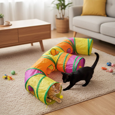 tunnel-pour-chat-s'amuse