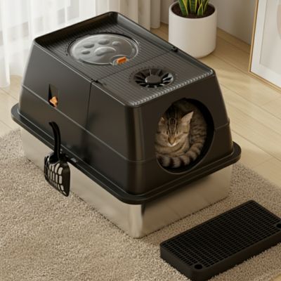 Bac à litière Chat | Inox LuxeCover