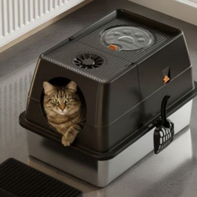 Bac à litière Chat | Inox LuxeCover
