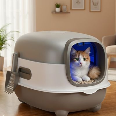 Bac-a-litiere-chat-fait-ces-besoins-dans-le-salon