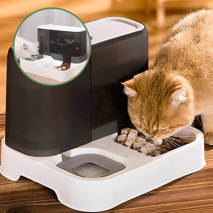 Distributeur eau et croquettes chat™ | grande capacité