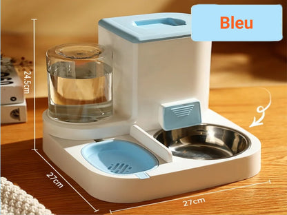 Gamelle chat™ | 2 en 1 mangeoire et abreuvoir
