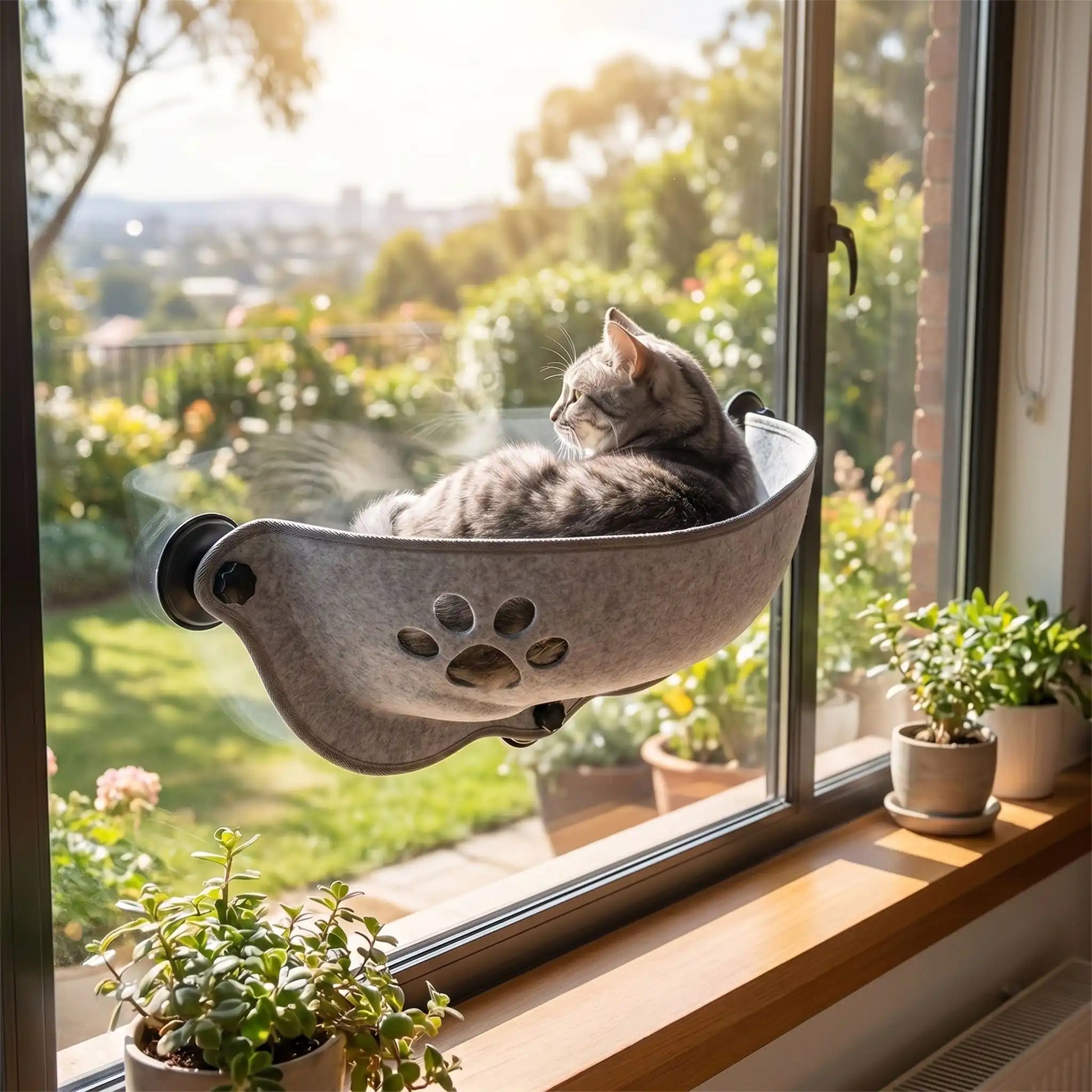 Chat couché dans le hamac 