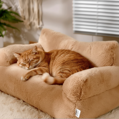 Niche pour chat canape confort beige chat coucher