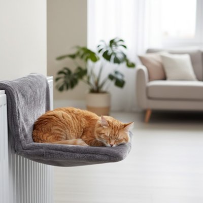 Niche pour chat suspendue avec sangles et mousquetons