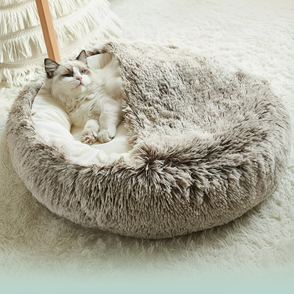 Niche pour chat ultra moelleux chat coucher