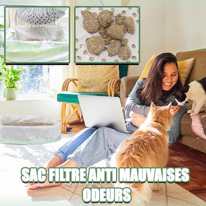 Sac filtre litière chat™ | réutilisable