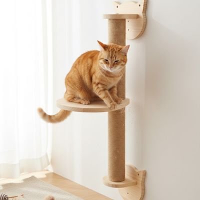 Arbre-a-Chat-mural-chat-percher -regarde-en-bas