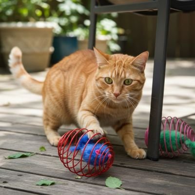 Chat-jouet-joue-dehors