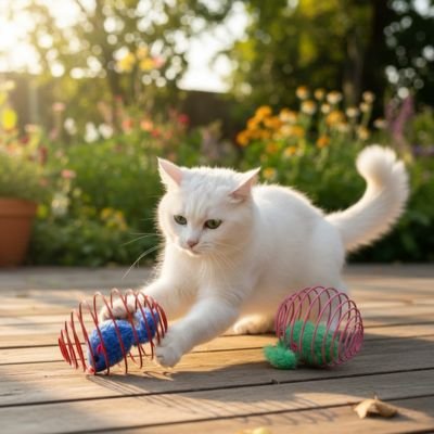 Chat-joue-avec-les-balles