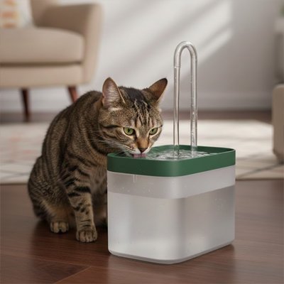 Fontaine-a-eau-Chat-boit