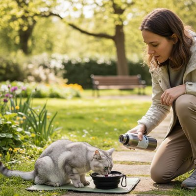 Gamelle-pour-chat-mange-dehors 