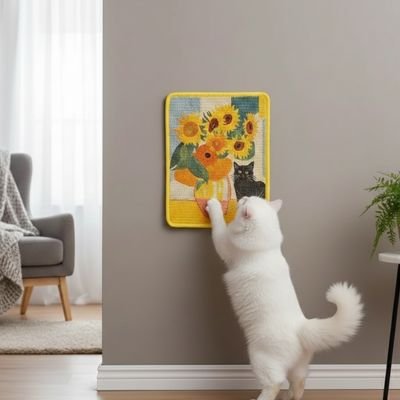 Griffoir-pour-Chat-debout-dans-le-salon 