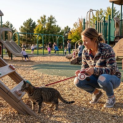 Laisse-Chat-tenue-en-laisse-jardin-d'enfant