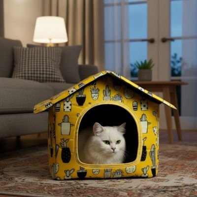 Maison-pour-chat-coucher-dans-la-maison 