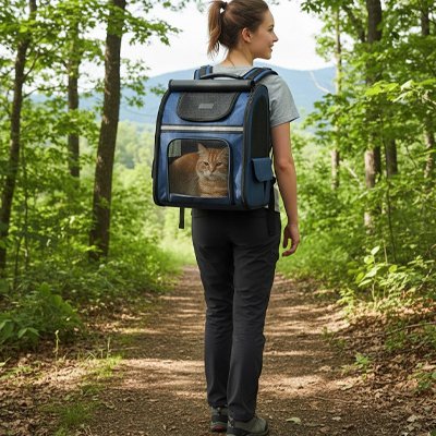 Sa-de-transport-pour-chat-marche-dans-la-foret-avec-le chat